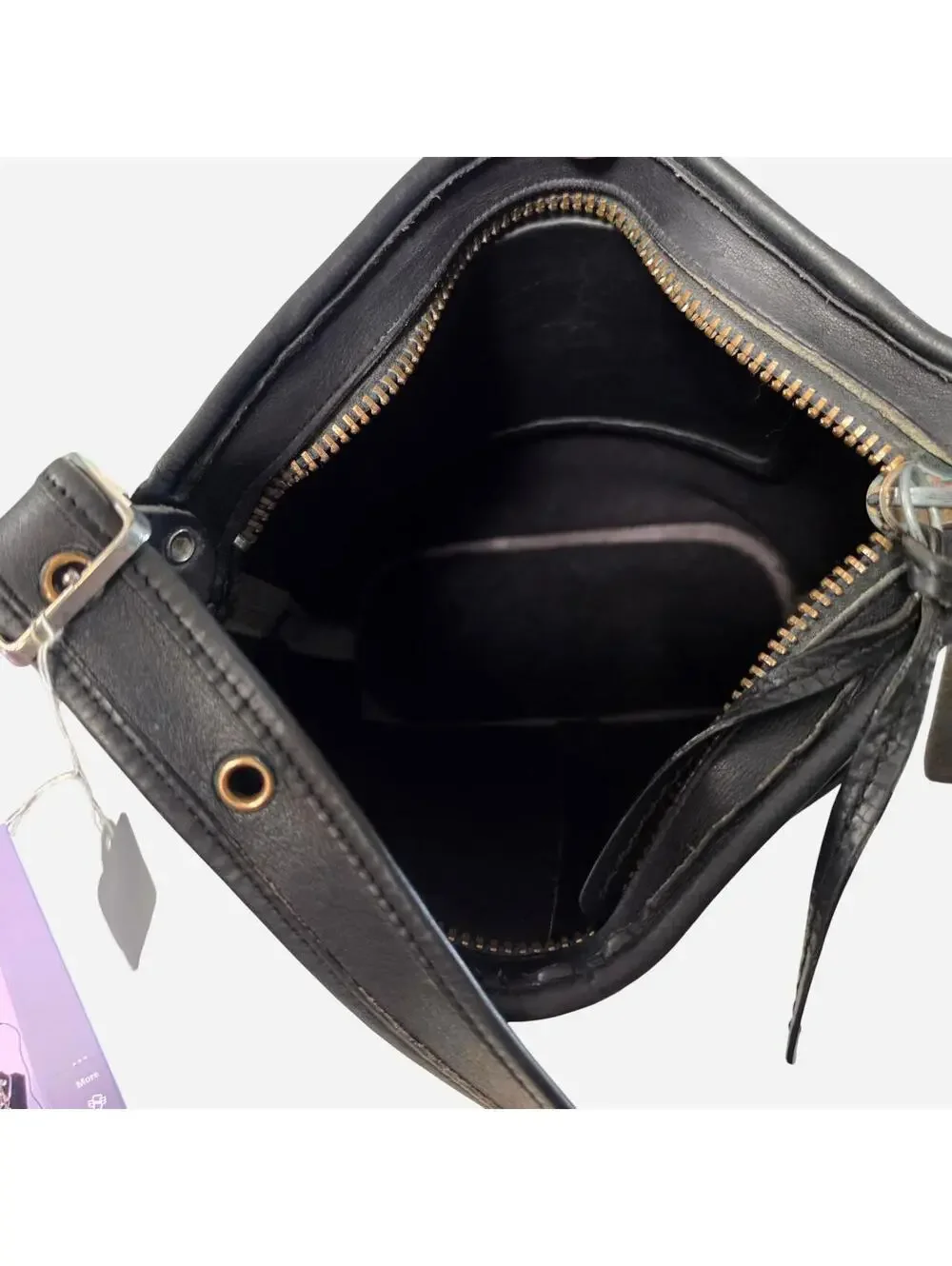 Vintage COACH medium Bucket  Black Leather Crossbody Bag